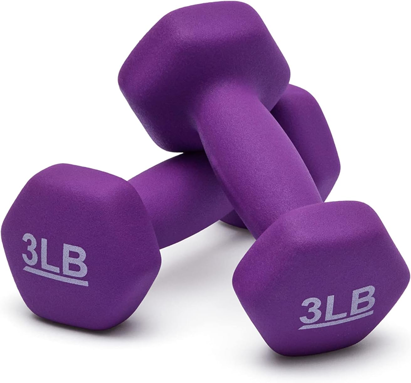 Amazon Basics Neoprene Dumbbell — Neoprene texture in Purple offers long lasting durability