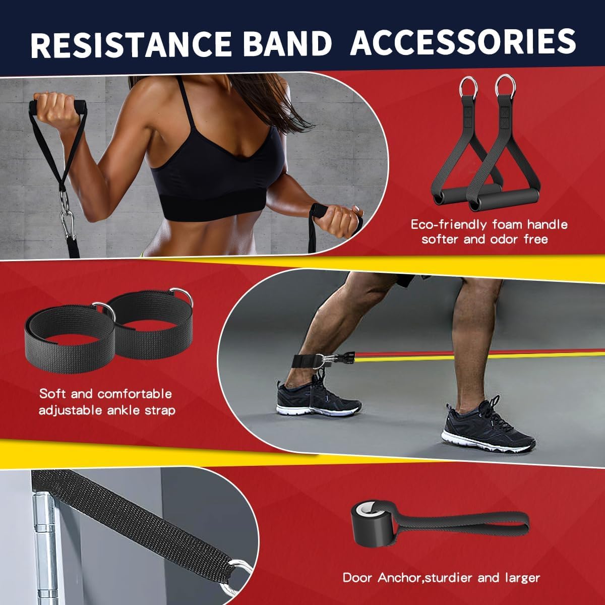 WHATAFIT Resistance Bands — Different Color Adjustable Resistance Bands