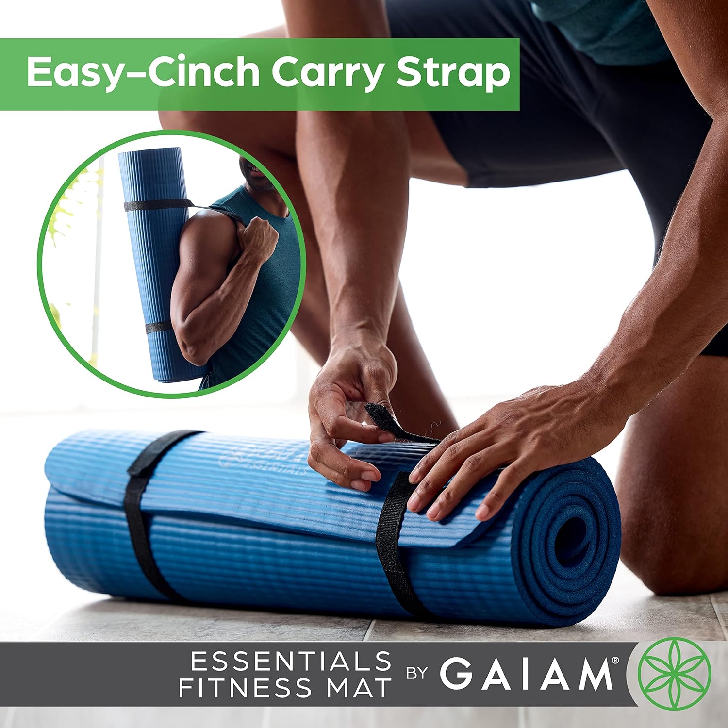 Gaiam Yoga Mat (Teal) — Soft Foam Feel with Easy Care
