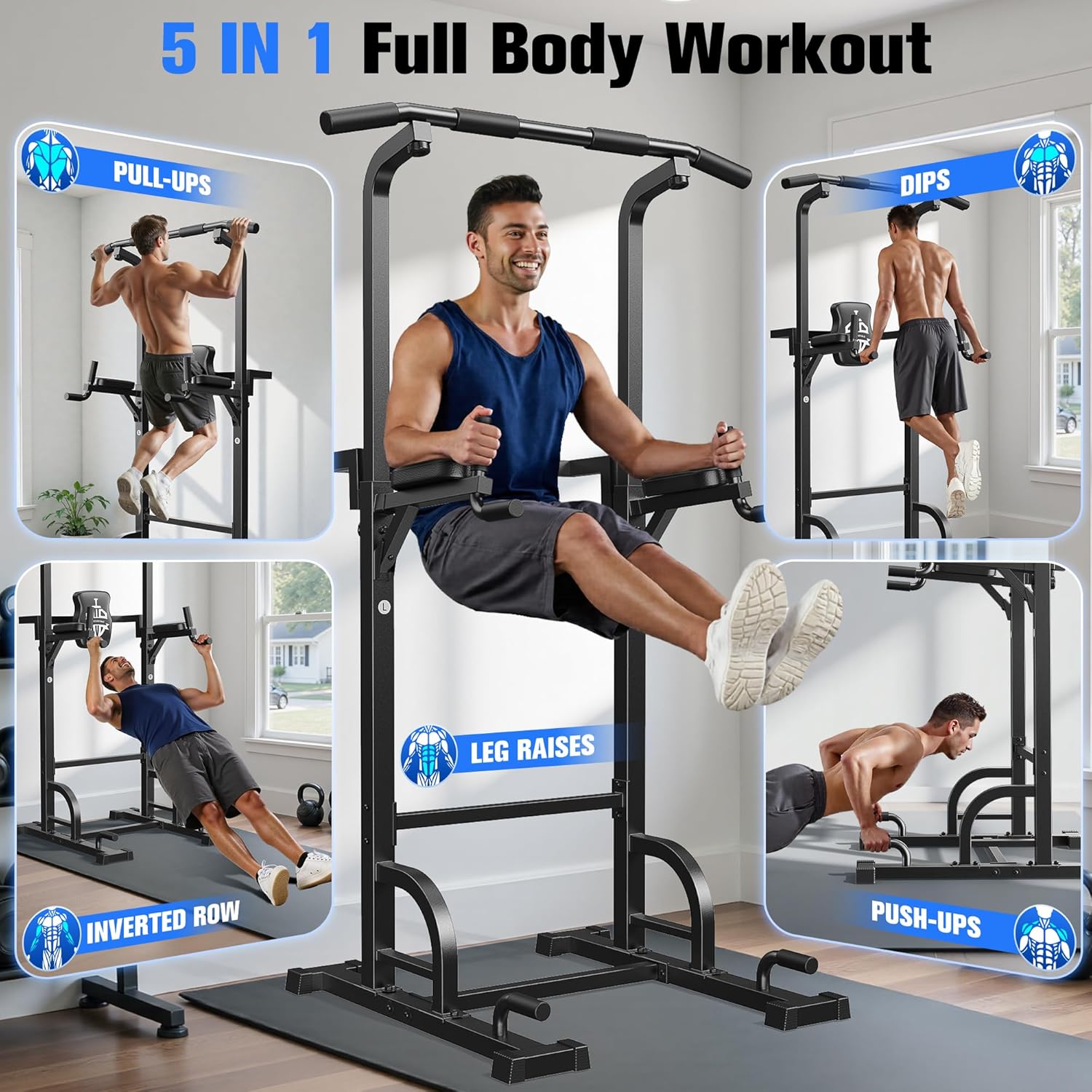 Sportsroyals Power Tower — 5 IN 1 Full Body Workout