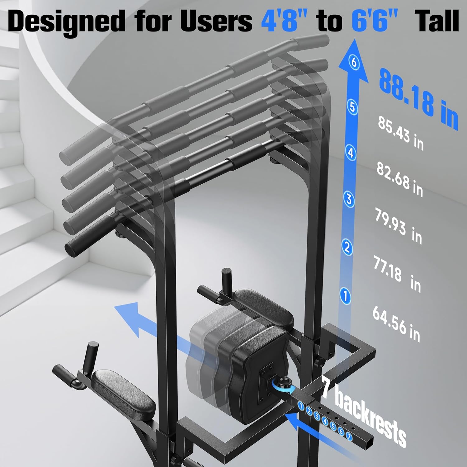 Sportsroyals Power Tower — Designed for Users 4'8" to 6'6" Tall