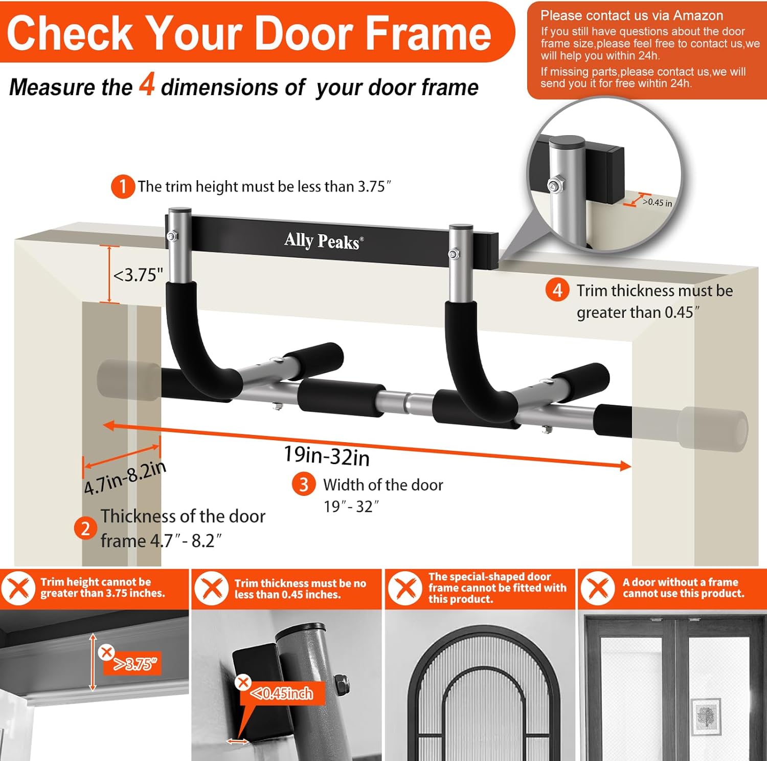 Ally Peaks Pull-Up Bar — Elastic silicone pads replace traditional foam for a