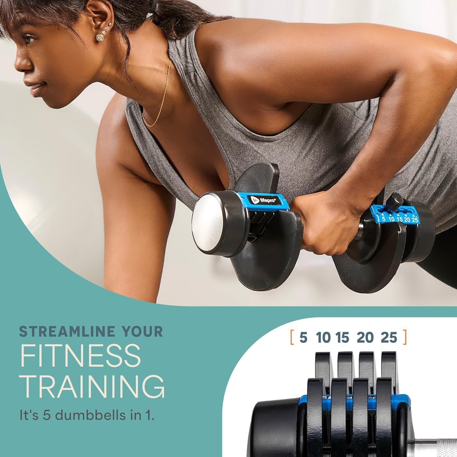 Lifepro Adjustable Dumbbells — Quick Adjustment Feature