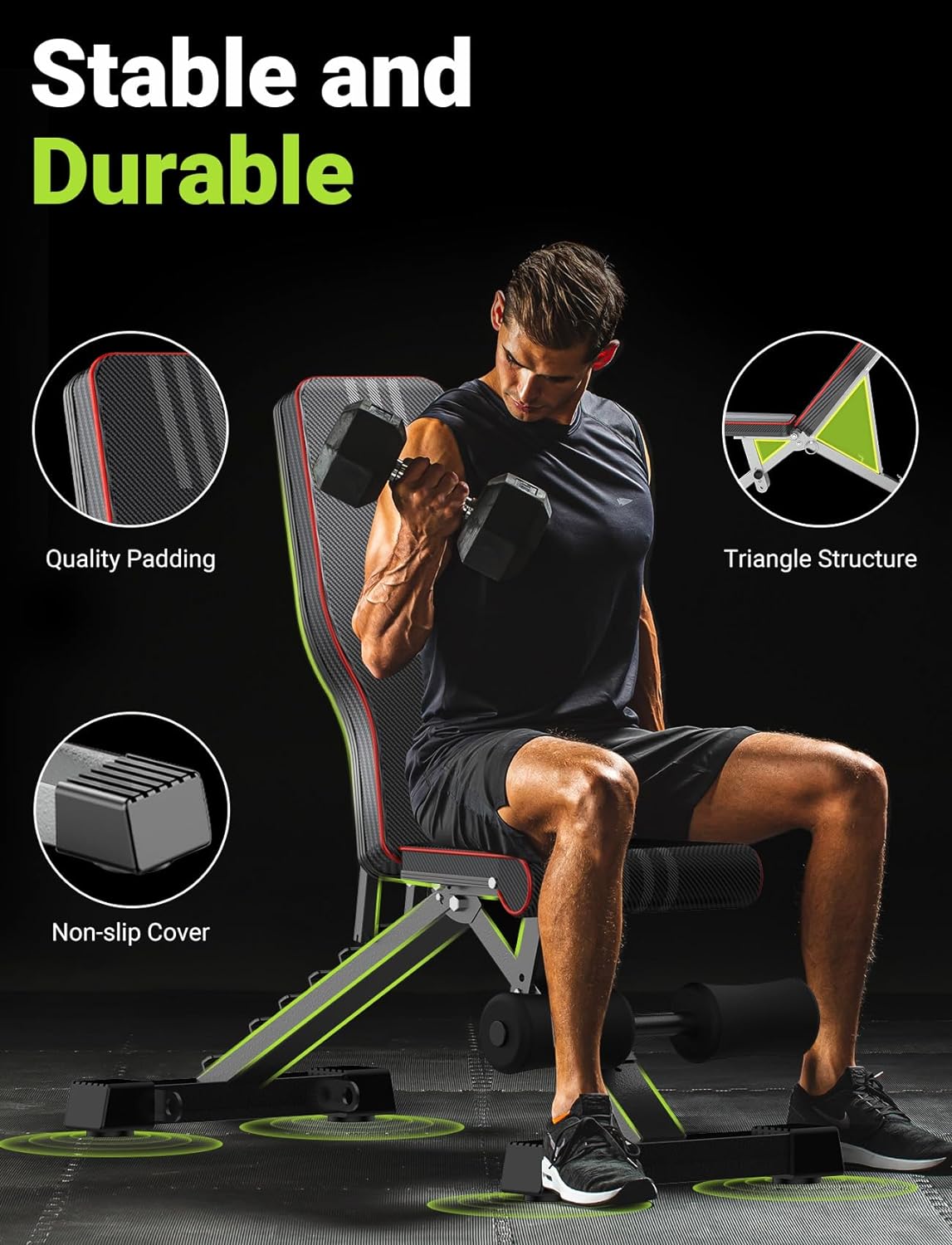 YOLEO Adjustable Weight Bench — 84 Adjustable Positions for Every Angle Your Training Demands