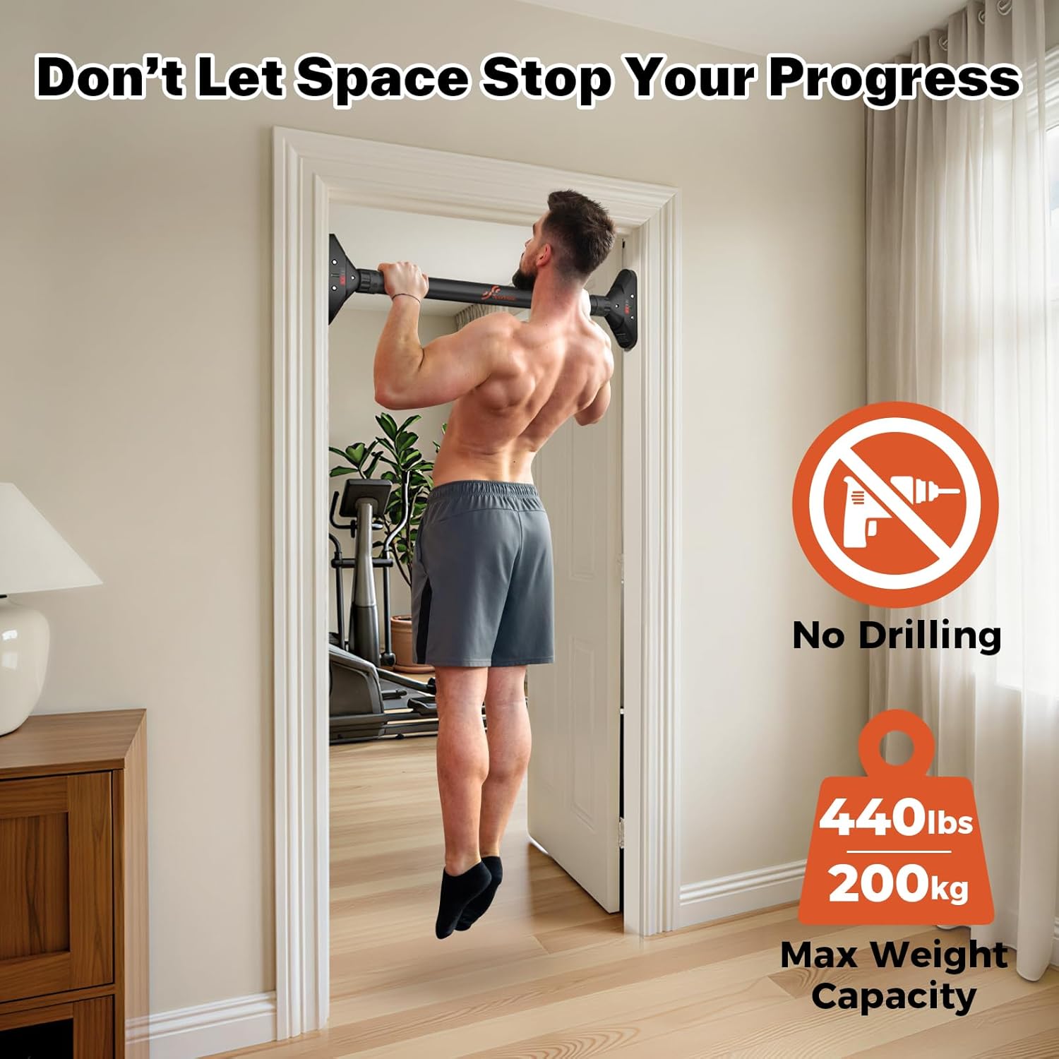 Sportneer Pull-Up Bar — Before purchasing, ensure your door frame width is