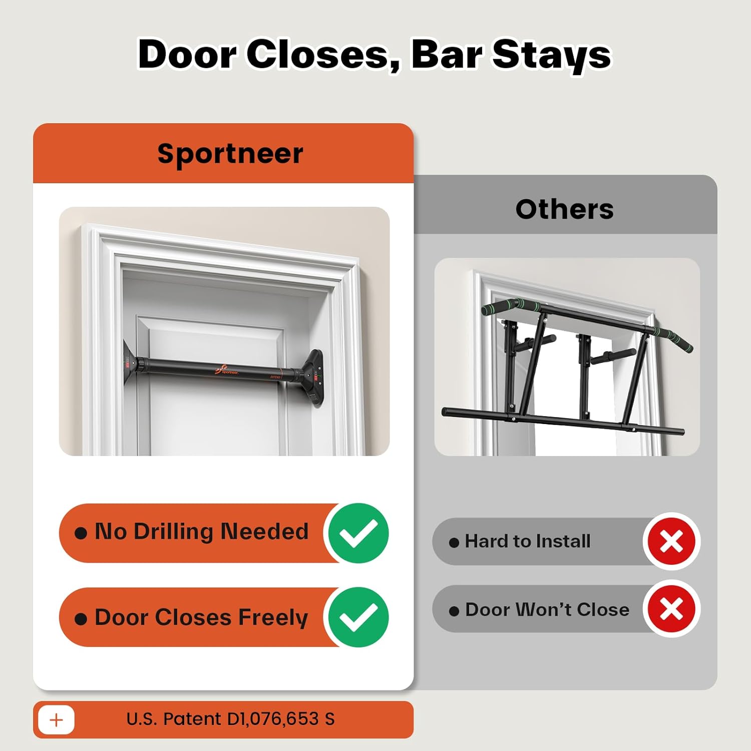 Sportneer Pull-Up Bar — To ensure safety, the manual specifies a maximum