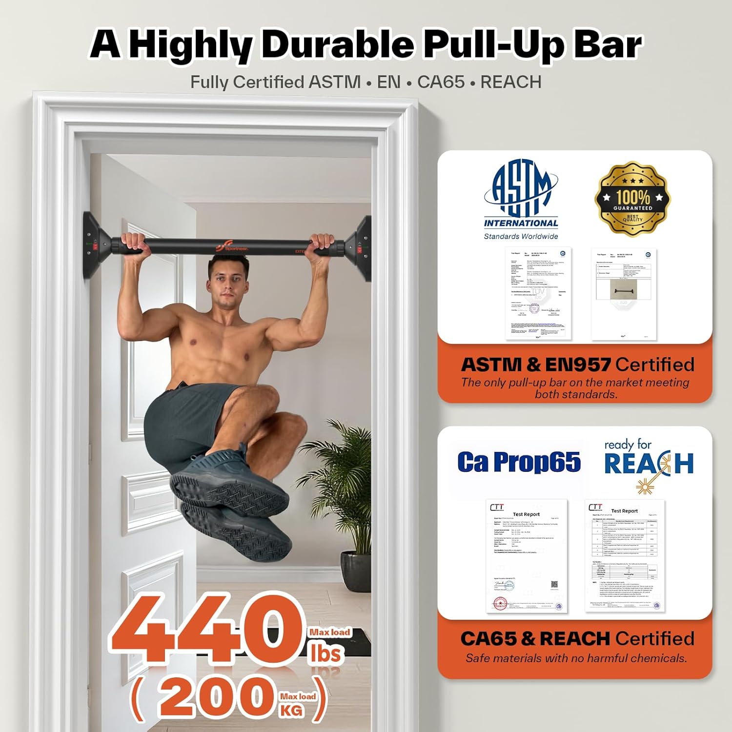 Sportneer Pull-Up Bar — Heavy Duty Construction
