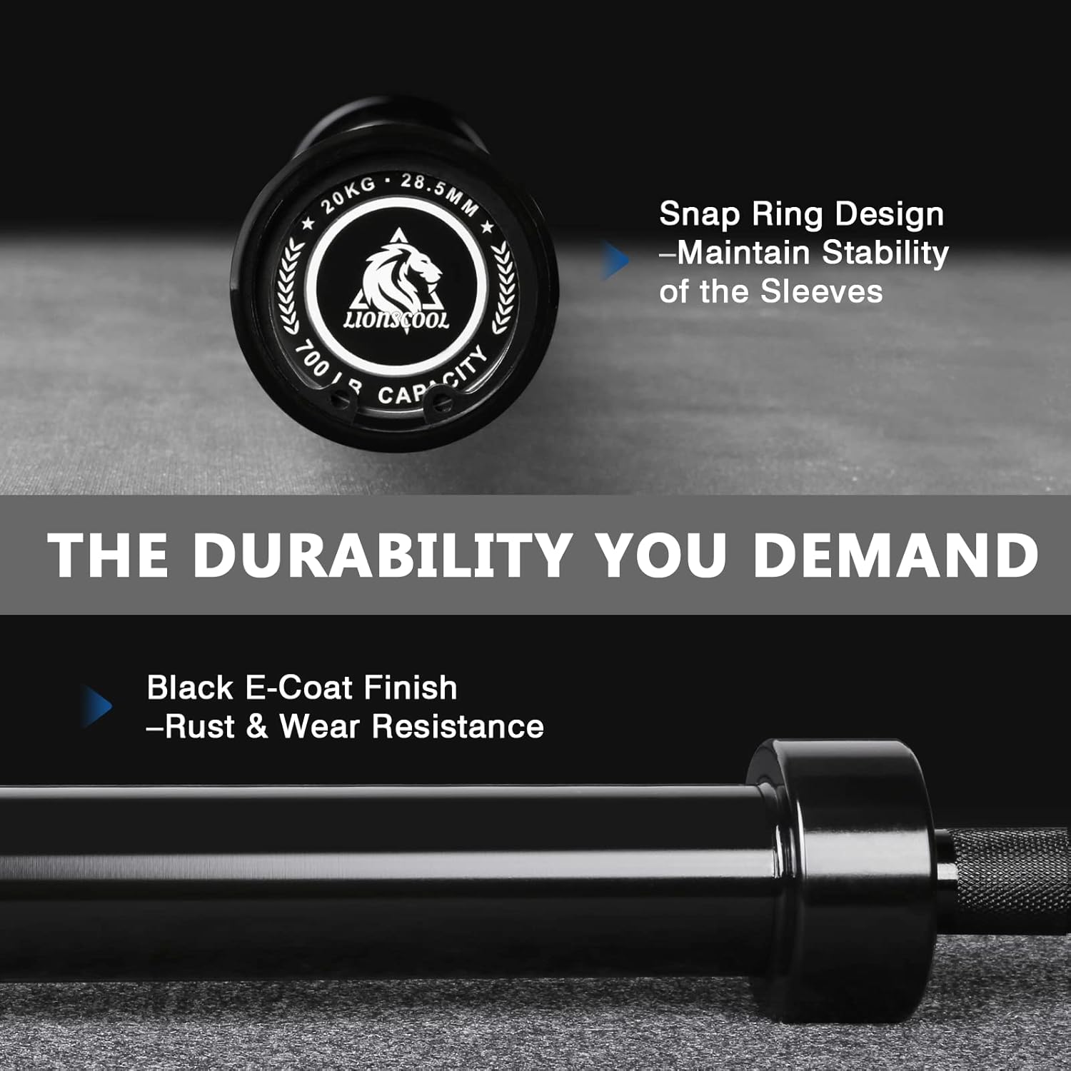 LIONSCOOL 7ft Olympic Barbell — Pro-Grade Specs