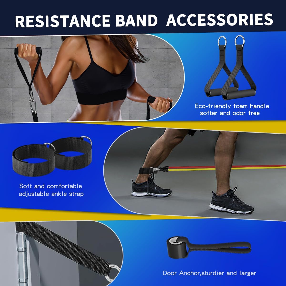 WHATAFIT Resistance Bands (Handles) — Durable & Comfortable Design
