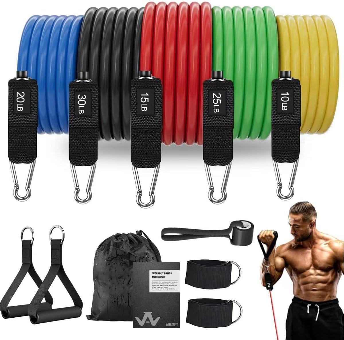 WHATAFIT Resistance Bands (Handles)