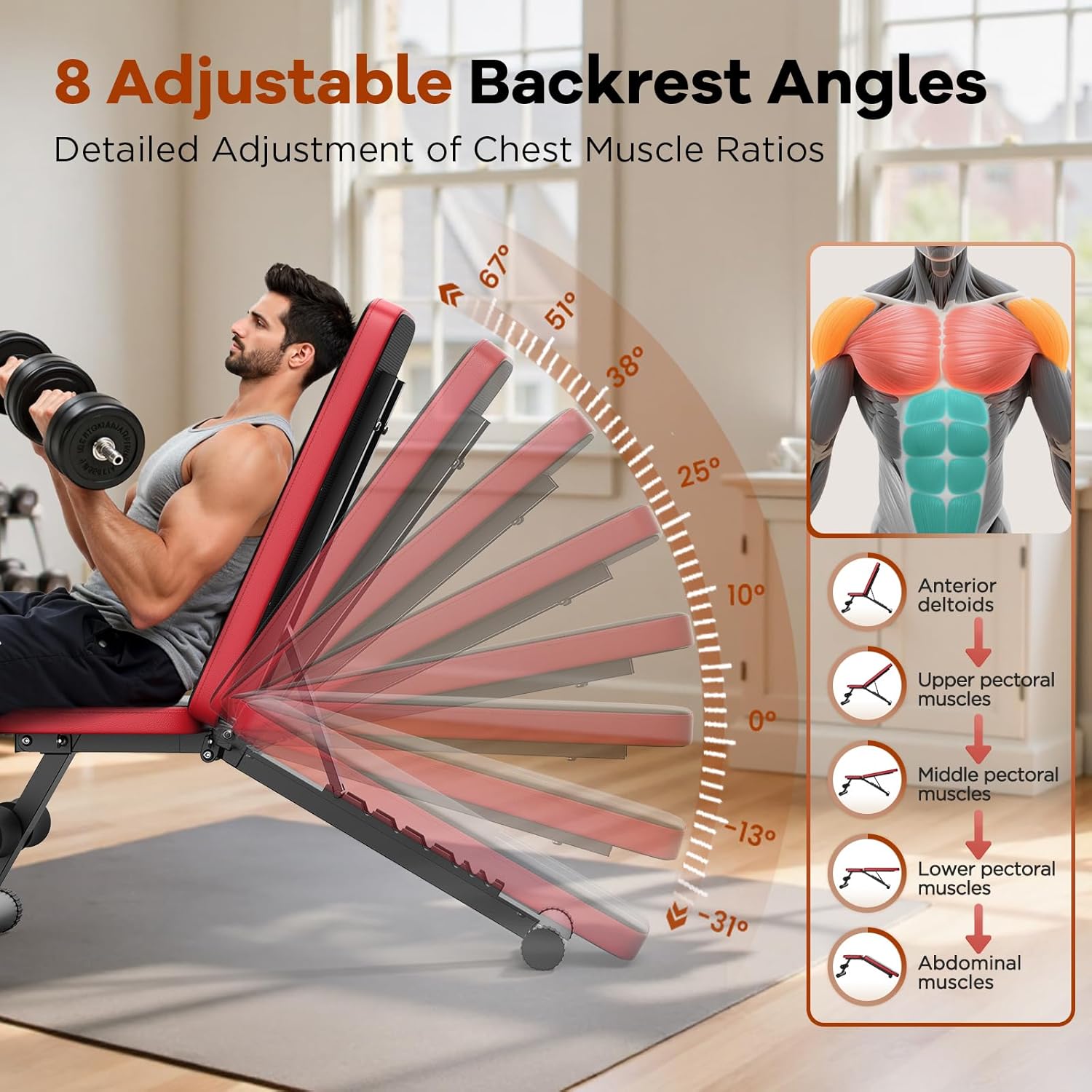 NICEPEOPLE Compact Weight Bench — Train Every Muscle Precisely