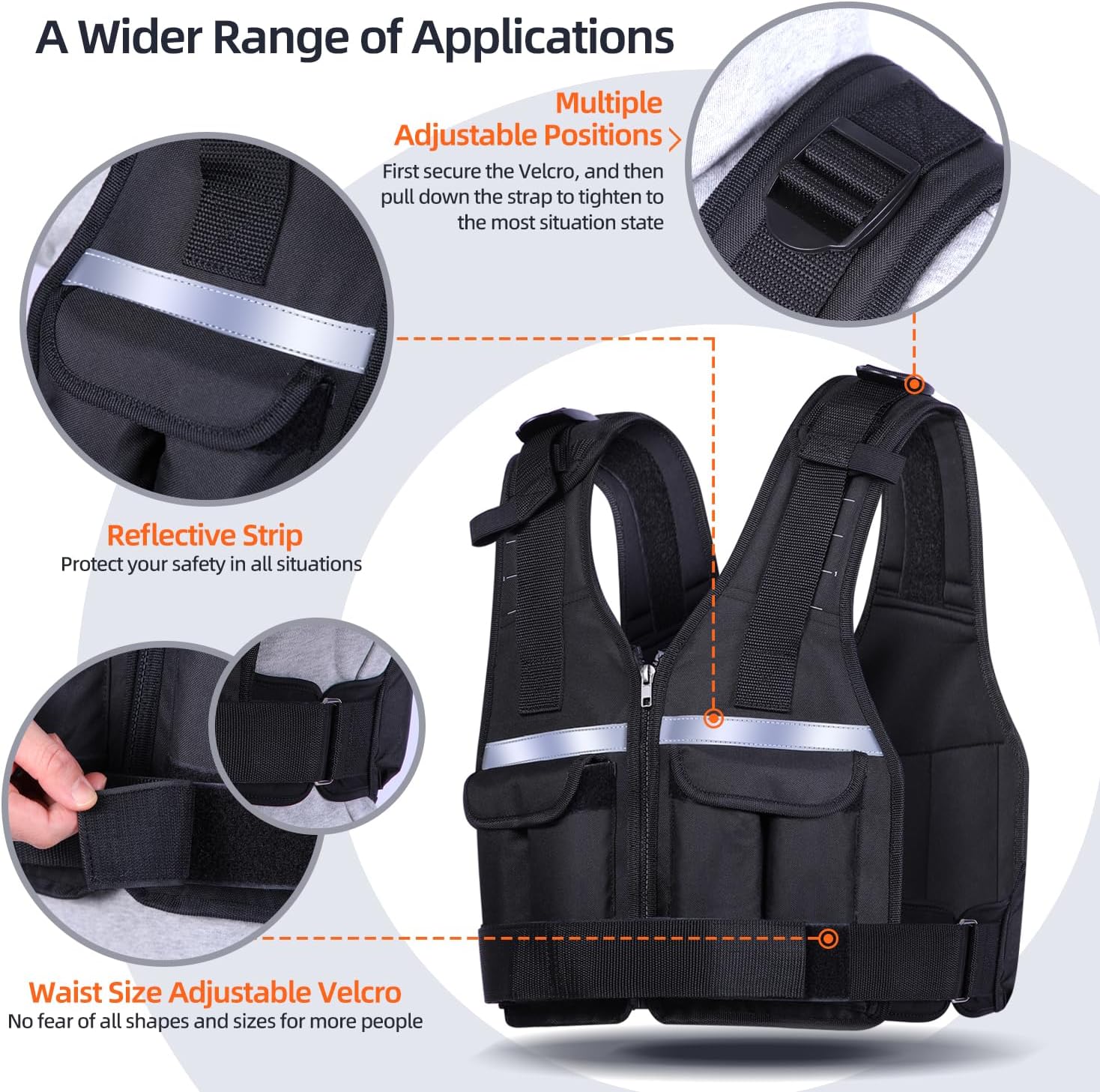Sportneer Adjustable Weighted Vest — Zipper Wearable Design