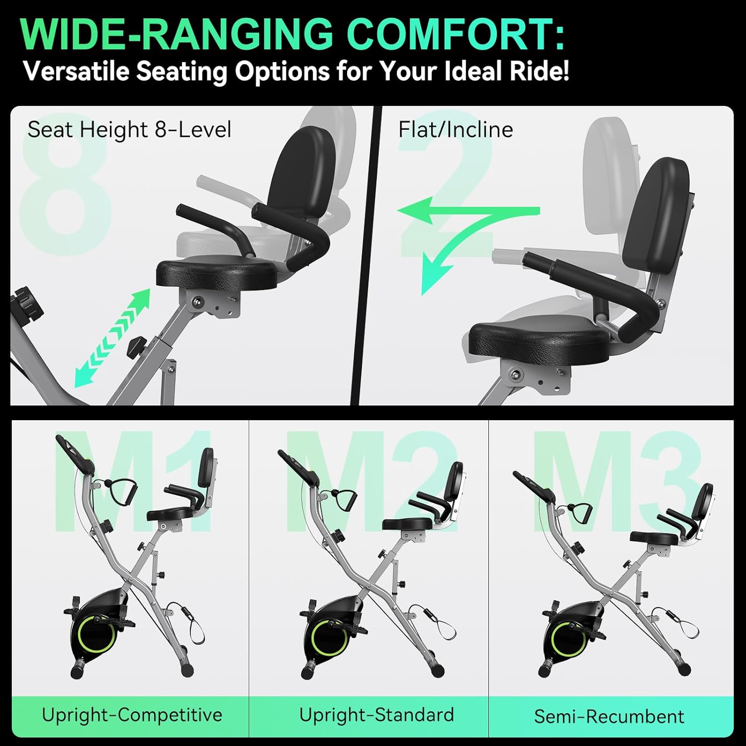 USLIM Foldable Exercise Bike — Pre-Assembled 70% & Saving 30% Installation Time