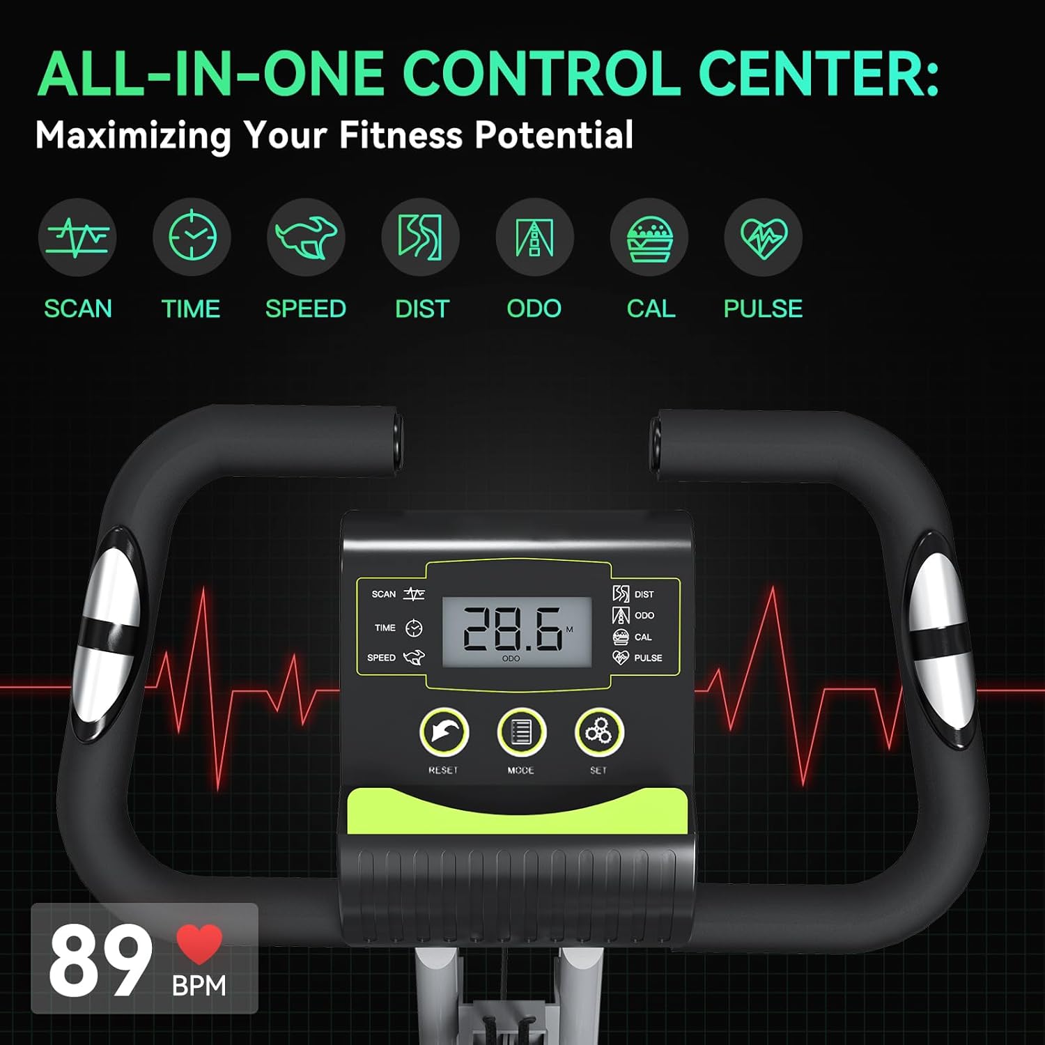 USLIM Foldable Exercise Bike — 20dB NEAR-SILENT RIDING