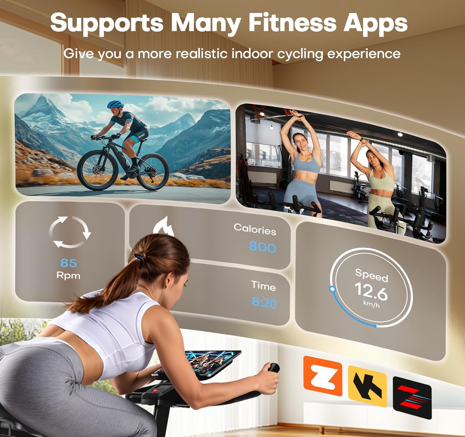 CHAOKE Magnetic Exercise Bike — Connects to apps like Kinomap for virtual training