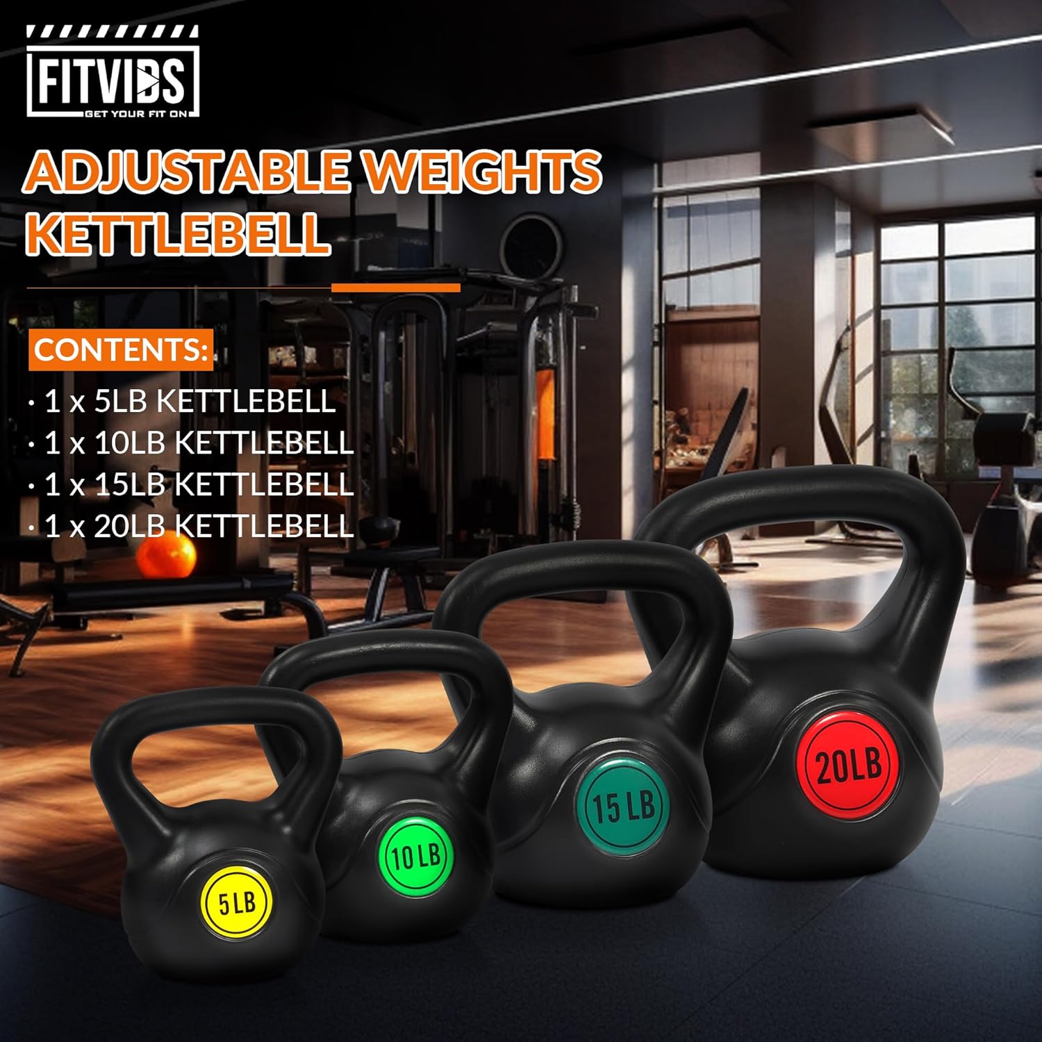Fitvids Kettlebell Set — Set of 4 Kettlebells
