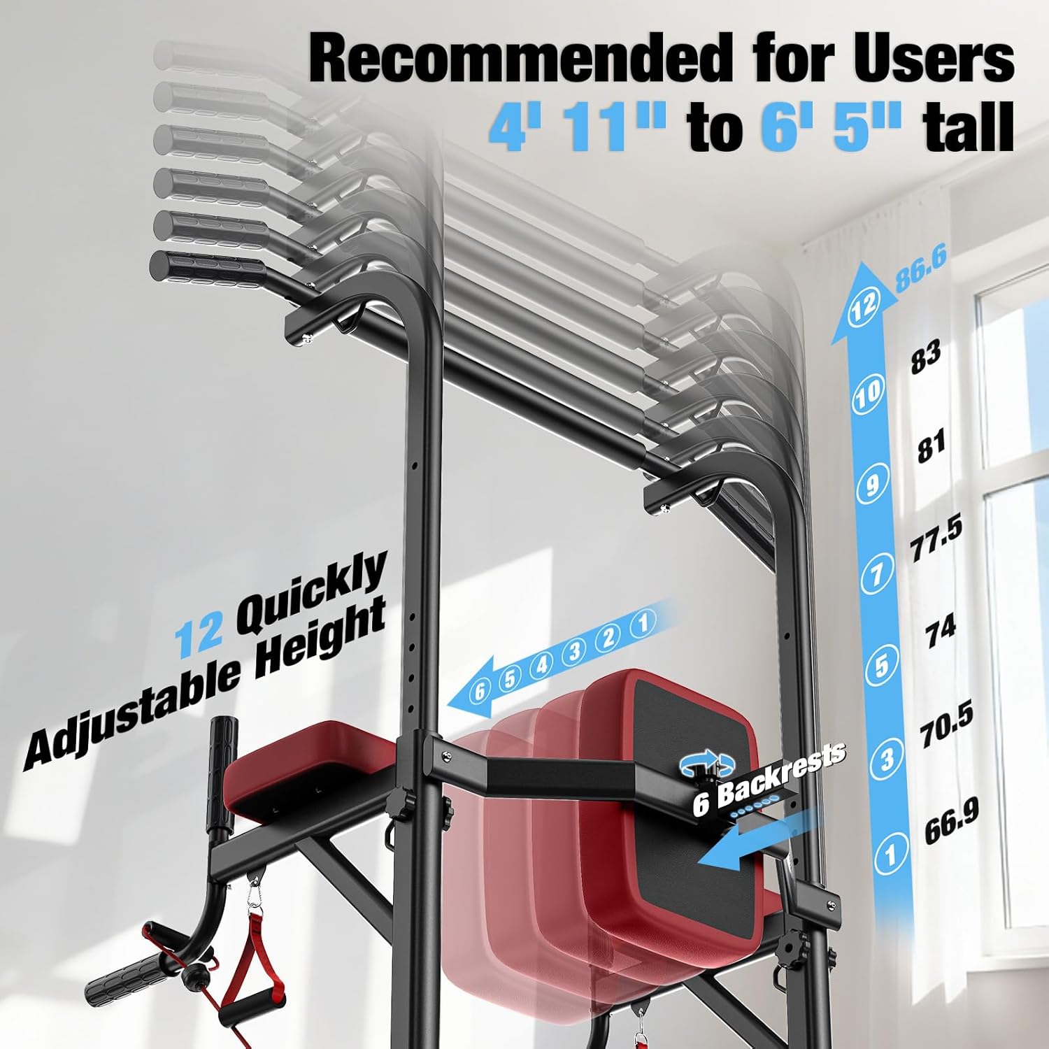 Dskeuzeew Power Tower — 13 Position Height Easily Adjustable
