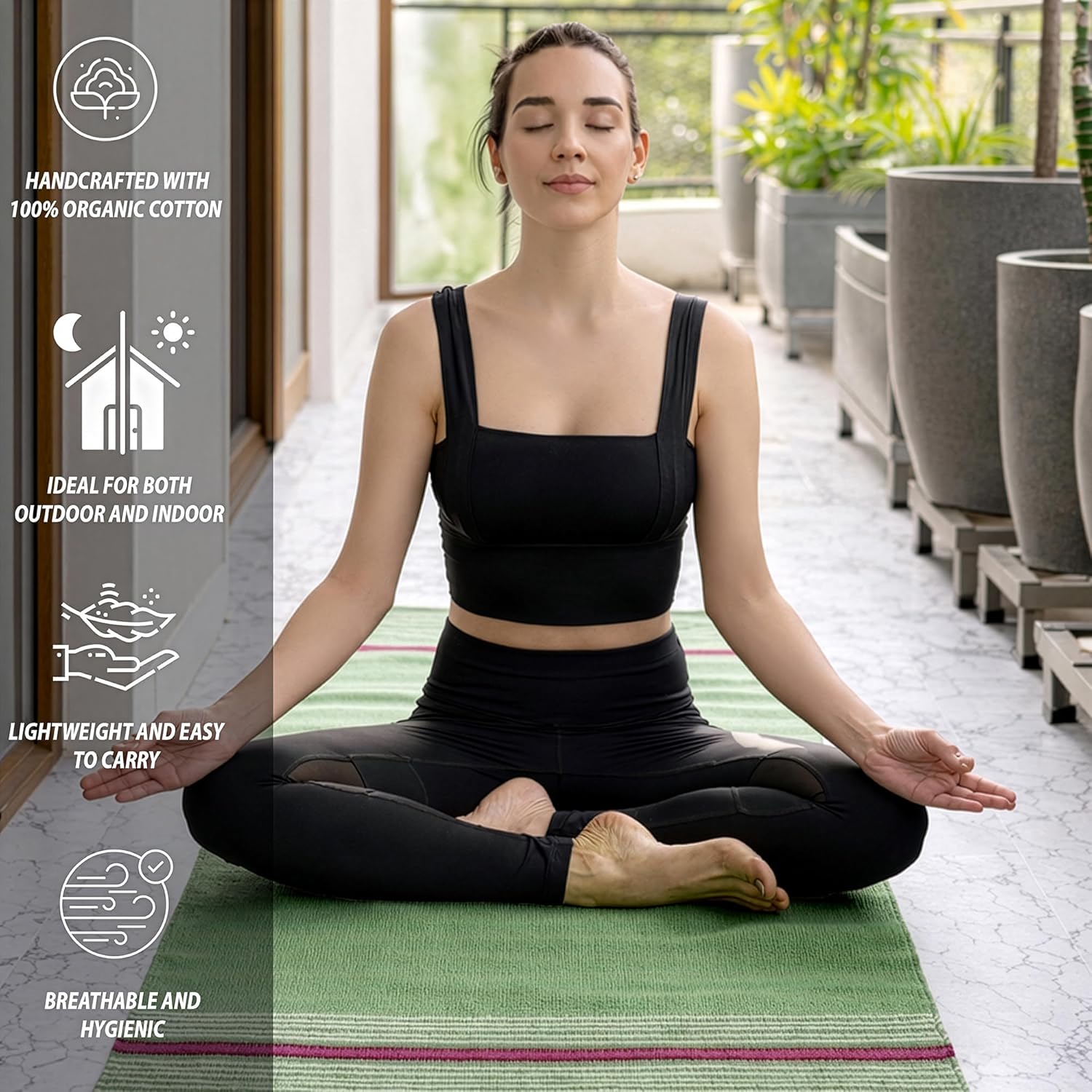 Mellowbuff Cotton Yoga Mat — Generous Size